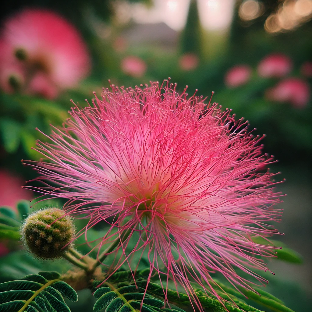 foto espécie calliandra rosa